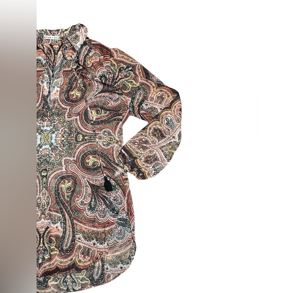 Alice + Olivia Sterling bohemian tunic blouse Small - Picture 3 of 5